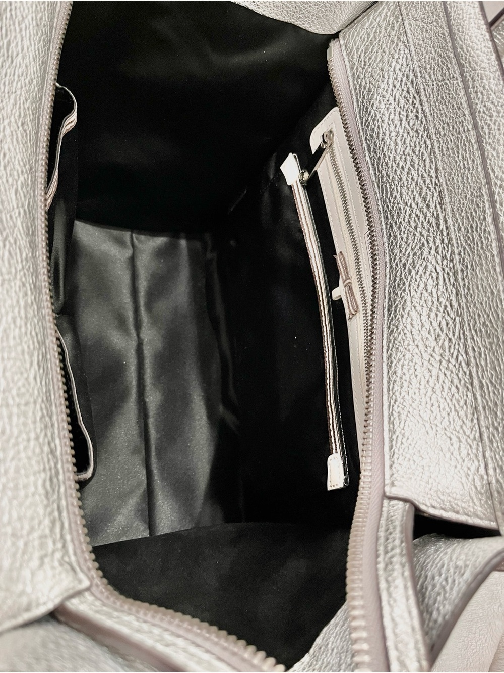 Henri Bendel Rivington 2-in-1 Leather Tote Metallic Silver NWOT - Picture 14 of 15